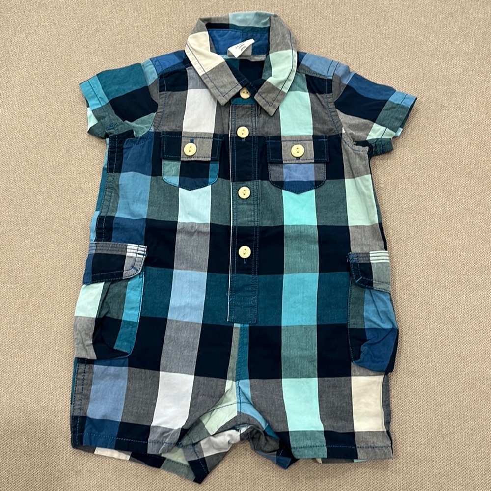 Gap Baby boy  Striped Short-Sleeve Romper 3-6 MONTHS